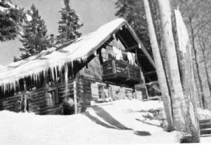 Drehmöser Hütte Blick von Rodelbahn