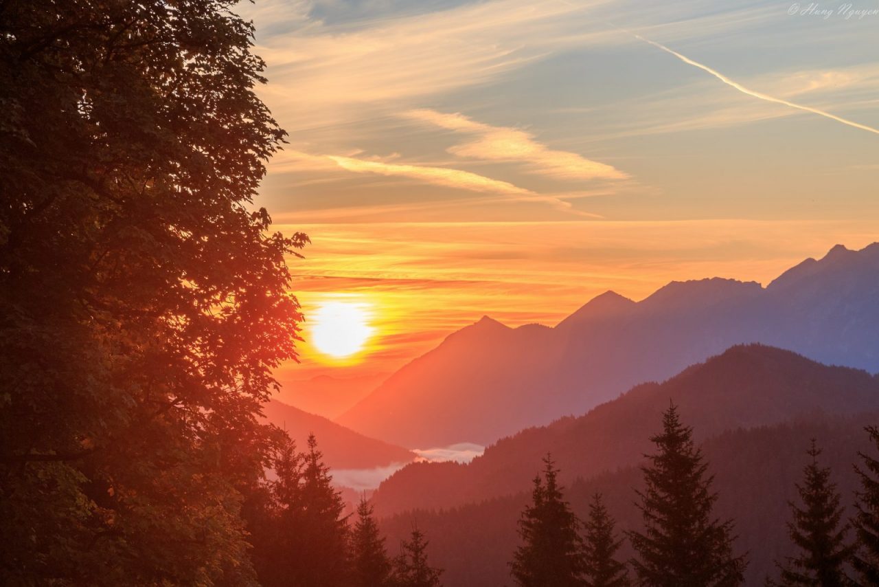 Drehmöser Hütte Sonnenaufgang Drehmöser Skihütte Garmisch Partenkirchen